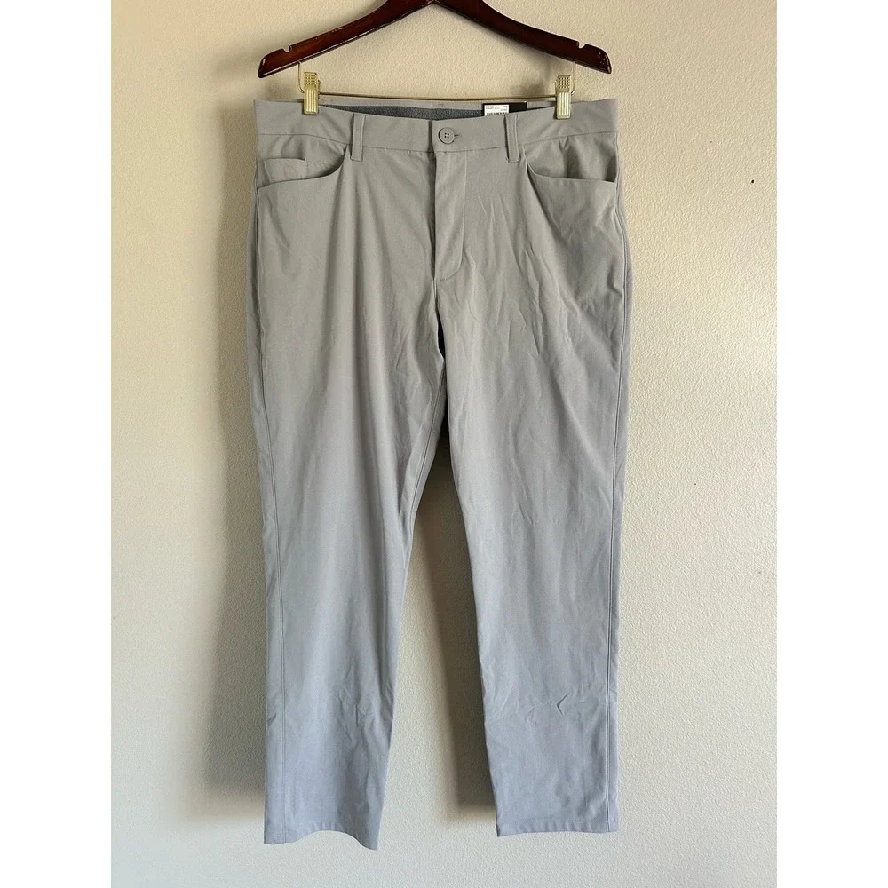 FLX Premium Pants Mens 36x30 Grey Slim Fit Straight  Performance Chino K-4